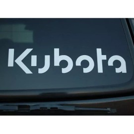 KUBOTA 24” WHITE LOGO DECAL STICKER Truck Window - Tractor Skid Steer Excavator