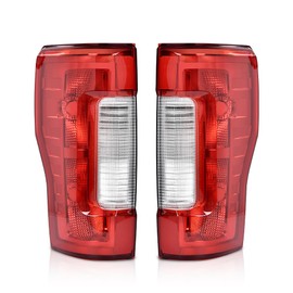 CNNELL Tail Light Lamp Left Driver Side Red Lens Chrome Housing Compatible with Ford F250 F350 Super Duty 2017-2019,Fit Factory Tail Light w/o Blind Spot Monitor Model FO2800256