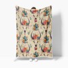 Western Boho Throw Blanket, Bohemian Cowboy Southwestern Bull Skull Warm