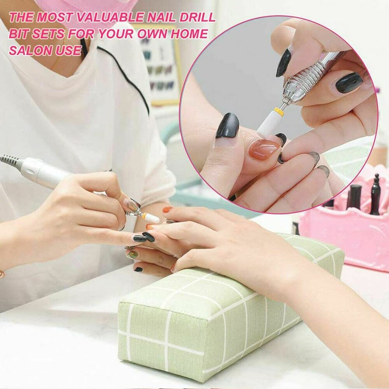 16pcs Ceramic Nail Drill Bits Set File Acrylic Manicure Pedicure