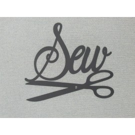 Handmade Large Custom Sew with Scissors Wood Wall Decor Sign Sewing Room Art
