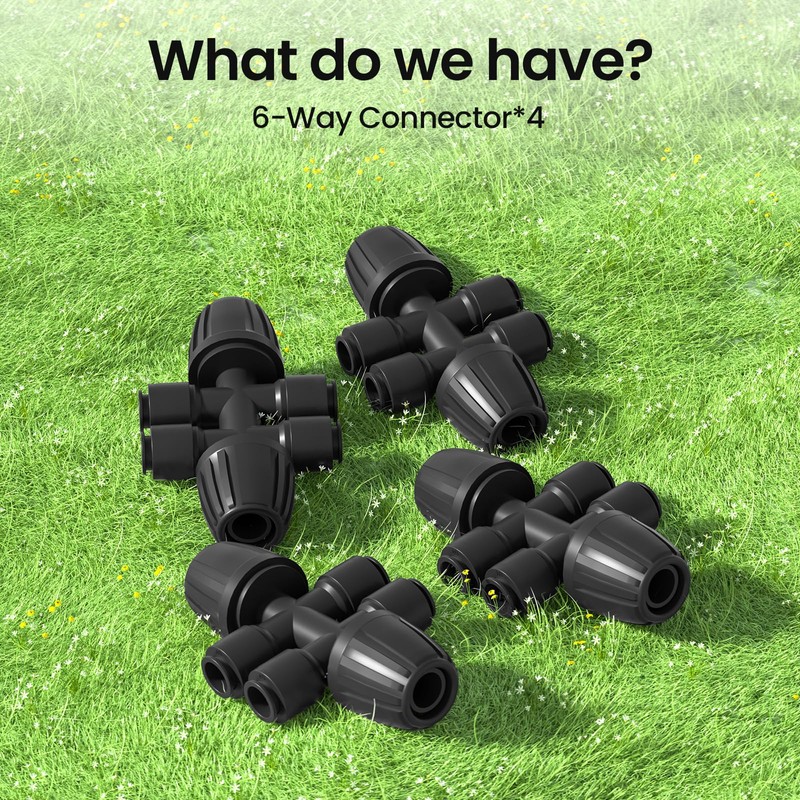 MIXC 4 Packs 1/2''to 1/4''Barbed Tee Quick Connector,Drip Irrigation Fittings