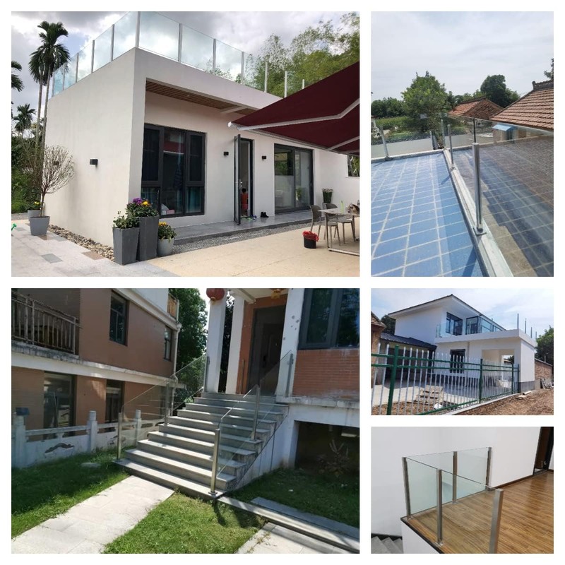 Viuseo Heavy-Duty Glass Railing, 304 Stainless Steel Glass Railing Post