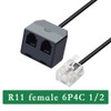 RJ11 1 to 2 Phone Line Splitter 6P4C Plugs Four