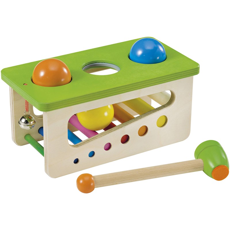 Selecta 62017 Battino wooden punch game, 22 cm, multi-coloured