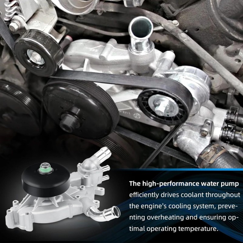 VEHITO Engine Water Pump w/ Thermostat For Chevy/GMC Silverado Sierra