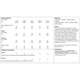 King Cole 4707 Knitting Pattern Easy Knit Jacket and Sweater in King Cole Big Value Super Chunky