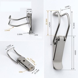 4pcs Toggle Latch Catch Lock,Spring Toggle Latch Hasp,Stainless Steel Tension Clasp,for Toolboxes,Drawers Reinforcement Latch-Hook length30.3mm,length74.3mm