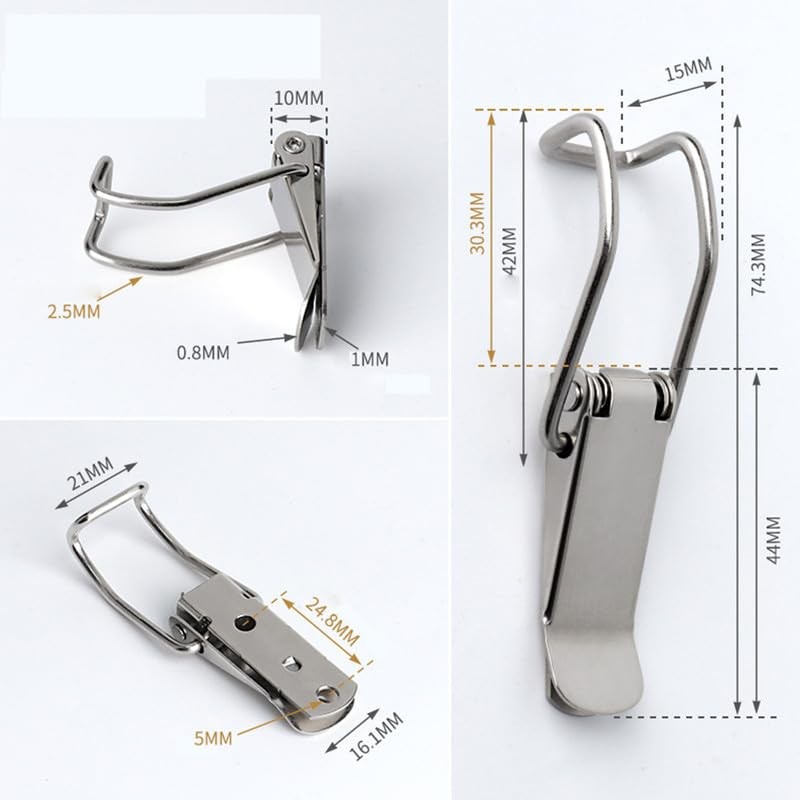 4pcs Toggle Latch Catch Lock,Spring Toggle Latch Hasp,Stainless Steel Tension