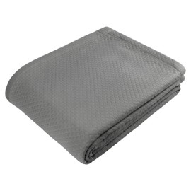 COTTON CRAFT Soft Cotton Blanket Coverlet - Plush French Matelassé Diamond- Thermal All Season Cooling Throw Blanket - Breathable Skin Friendly Luxurious Layer Bed Spread -Sofa Travel Dorm - Twin Grey