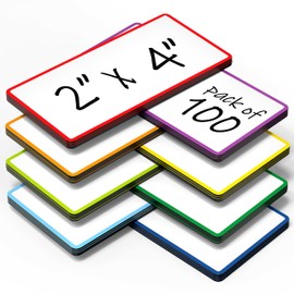 100 Pack Dry Erase Magnetic Labels 2x4 in - Magnetic Name Tags for Classroom Lockers School Bus - Classroom Magnets for Names - Magnet Labels for Whiteboard - Magnet Names Plates for Classrooms
