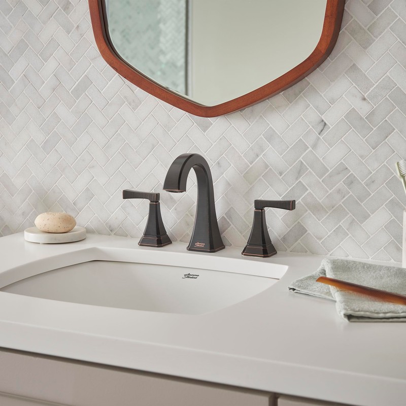 AMERICAN STANDARD 7612807.278 Crawford 8-inch Widespread Bathroom Faucet, Legacy Bronze
