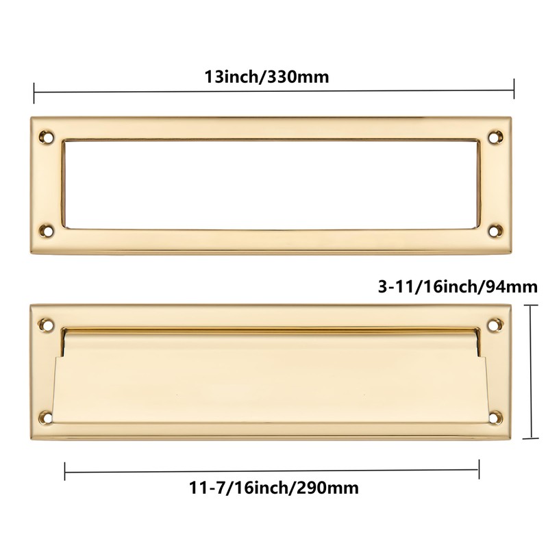 ZAUYX 1 Pack 13inch Polished Brass, Solid Brass Heavy Duty
