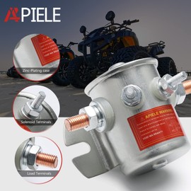 APIELE 12V DC 125A Continuous Solenoid Relay Zinc-Plating Max 300A in Rush Starter Solenoid 4 Terminals SPST 1NO E-Z-GO for Heavy Duty Golf Carts, Winch, Marine (12V)