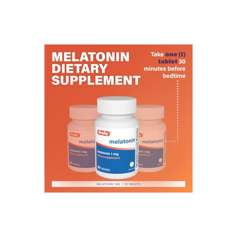 Rugby - Tabletas de melatonina de 1 mg - Suplemento