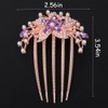 Chargances Boho Flower Purple Rhinestone Hair Comb Bride Wedding Pearl