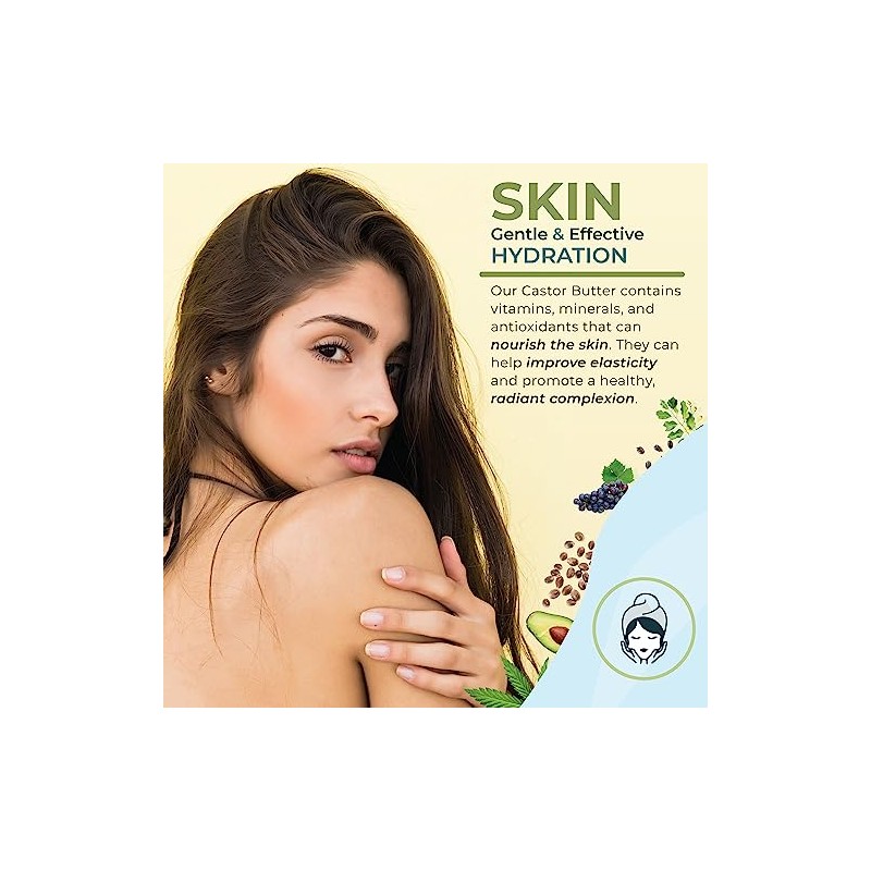 Castor Body Butter-Castor Oil-Raw Shea Butter-Moisturizing-Skin-Hair-Body