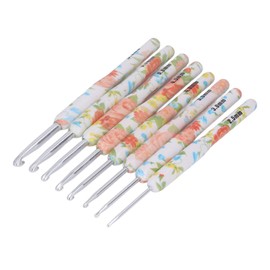 Naroote Crochet Kit, Crochet Hooks Kit for Beginners 8PCS with Aluminum for Sewing (Yellow Small Flower)
