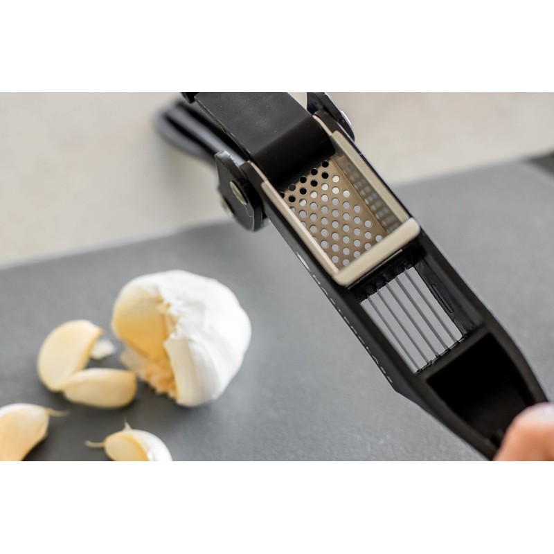 MasterClass Garlic Press and Slicer, Black