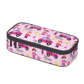 GVGOAGL Firefighter Cute Pink Car Girly Pattern Pencil Case Organizer Big Capacity Pencil Pouch Stationery With Zipper School Supplies Pencil Bag For Girls Boys Office