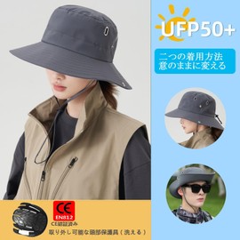 CNYU Women's Hat, UV Protection Hat, Outdoor Hat, Summer Cap, Sunscreen, Lightweight, Farming Work, Sunburn Protection, Sun Protection, Farming, Gardening, Fishing, gray