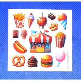 Stickasaurus Wrecks Carnival Fair Foods & Sweet Treats Stickers Mini Sheet