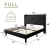 Feonase Full Size Bed Frame with Charging Station, Upholstered Platform