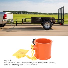 Luocute 5.Wheel Lock, Trailer Seatwheel Pin Lock with Theft Warning Sign for 5th Wheel Semi-Trailer, RV, Container, 74mm Aluminum Alloy Warning Sign