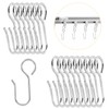 Auvotuis 50Pcs Curtain Track Hooks, Stainless Steel Small Curtain Hooks