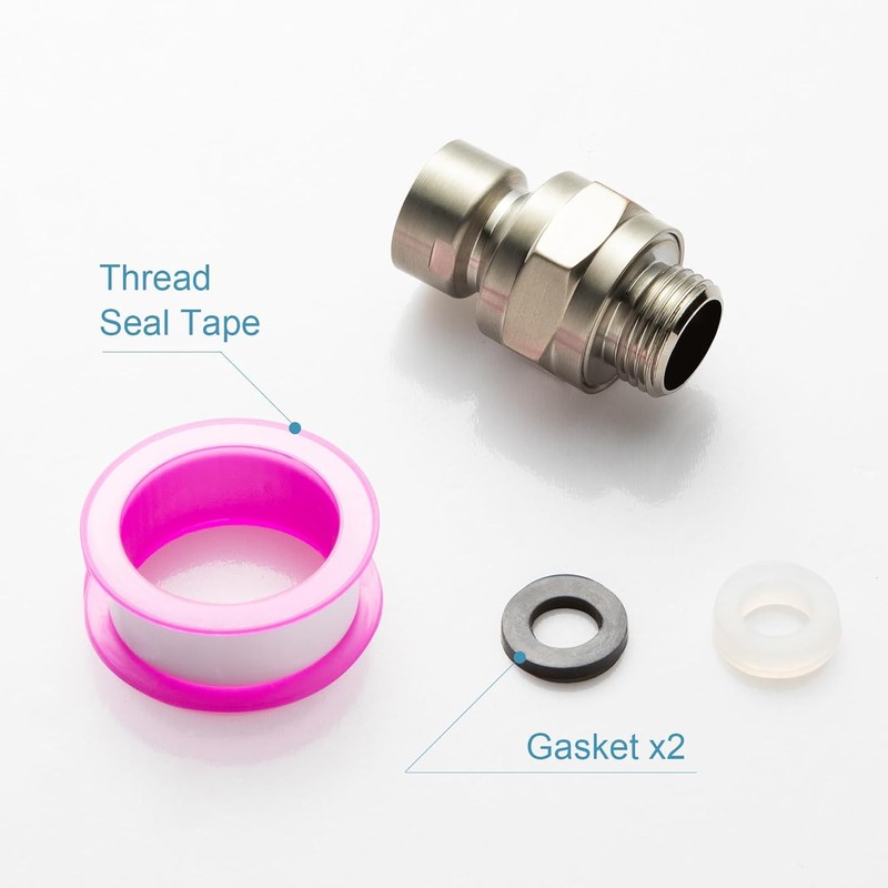 OFFO Shower Head Swivel Ball Adapter, Brushed Nickel All Metal