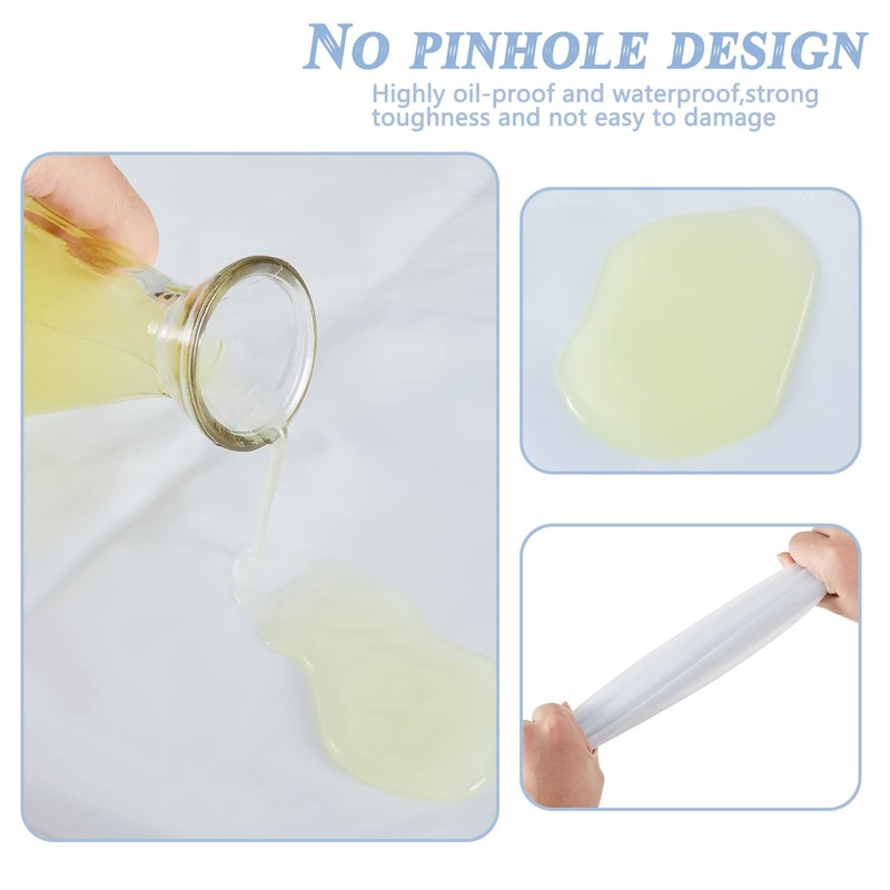 3 Pieces Heavy Duty Transparent PVC Waterproof Aprons Unisex 47