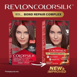 REVLON Colorsilk Color Permanent Hair Dye, 27 Deep Rich Brown (Pack of 2)