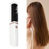 Hair Straightener Brush USB Rechargeable Hair Straightening Curling Brush Pearl