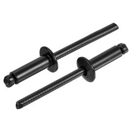 sourcing map 25Pcs 3/16"x1/2" 304 Stainless Steel Dome-Head Blind Rivets, Open-End Type Blind Rivets for DIY, Sheet Metal, Automotive Repairs, Furniture, Boat, and Duct Work (Black)