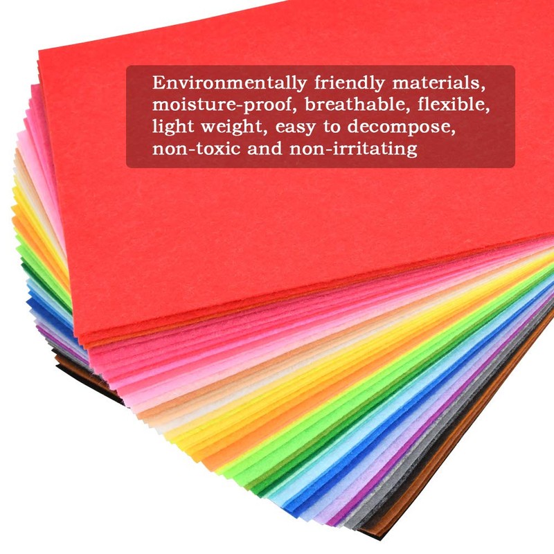 TIMESETL 50pcs Coloured Felt Fabric Craft Felt for Sewing, 20