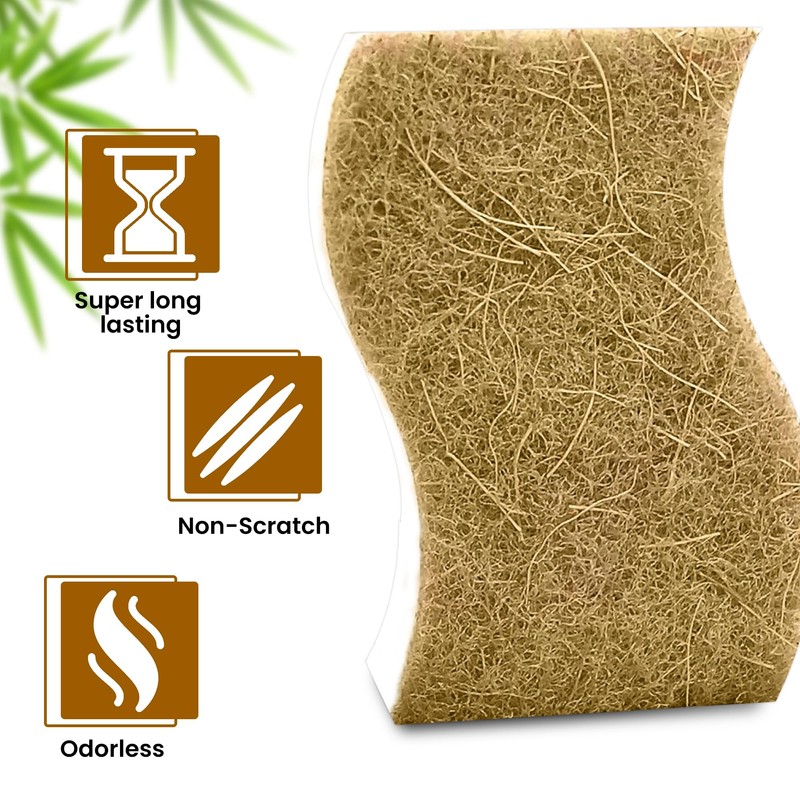 Natural Kitchen Sponge –24-Pack Biodegradable Sponges for Dishes –Compostable Dish