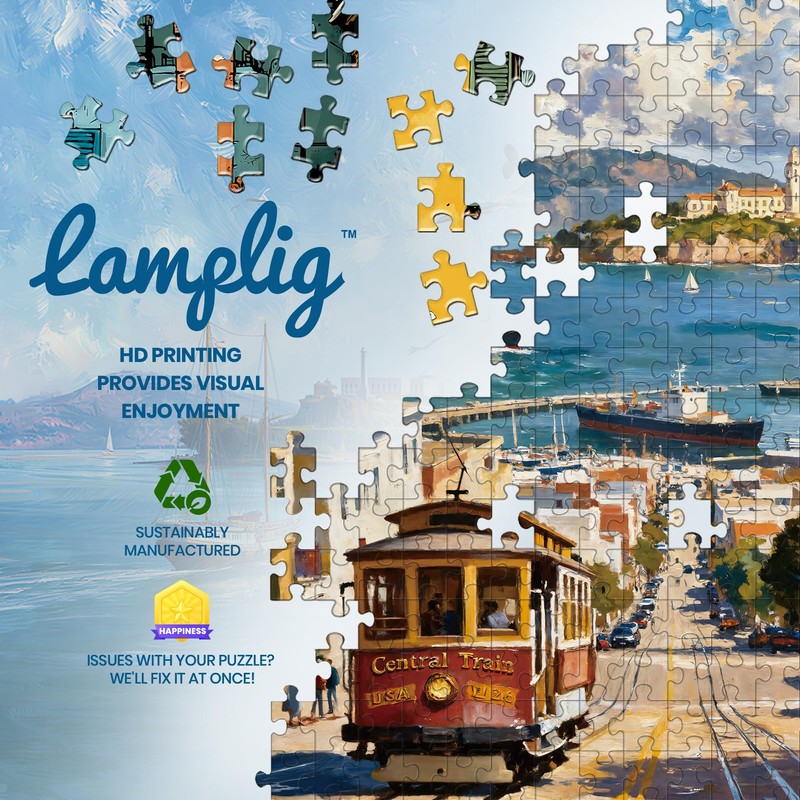 Lamplig San Francisco Travel Puzzles for Adults 1000 Piece Cable