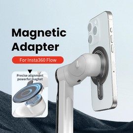 Magnetic Phone Mount Adapter Compatible with Insta360 Flow Strong Magnet Plate with Metal Ring Compatible with Magsafe and Android Phones