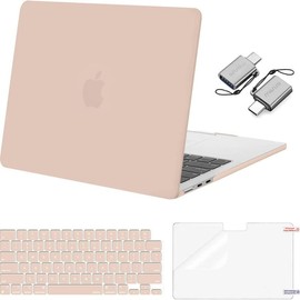 MOSISO Compatible with MacBook Air 13 inch Case 2025 2024 2023 2022 M4 A3240 M3 A3113 M2 A2681, Plastic Hard Shell&Keyboard Cover&Screen Film&Type C for MacBook Air 13.6 inch Case:_Camel