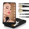 LED Lighted Makeup Cosmetic Mirror with Makeup Brushes Travel Folding