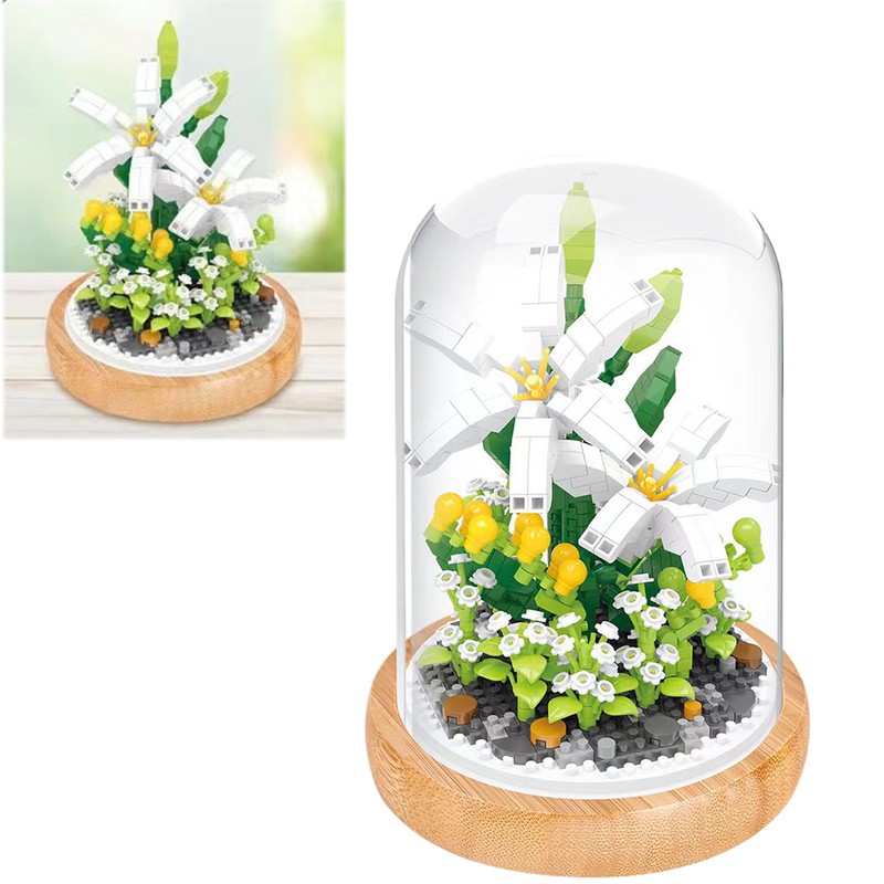 Plant Building Blocks Miniature DIY Building Blocks Bouquet Potted Plants