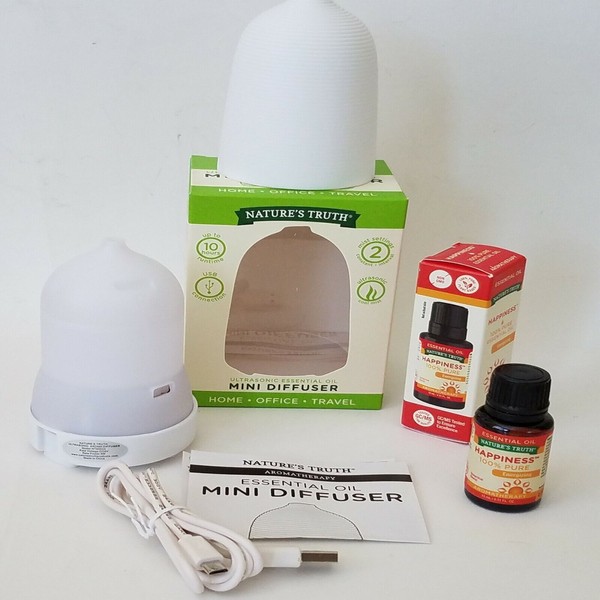 Nature's Truth Ultrasonic Essential Oil Mini Diffuser USB Happiness Oil