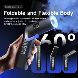 COLBOR Fog Machine CF5 Cine Flare Battery Handheld Portable Smoke Machine with Lights and Fan Foldable Body 25 Levels Density Wireless Remote Control Fogger for Photography Parties Weddings