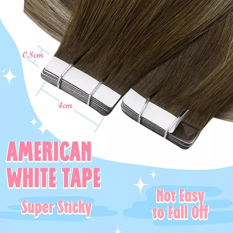 sunny hair Extensiones Cabello Humano 50gr 14in Marrón Oscuro A