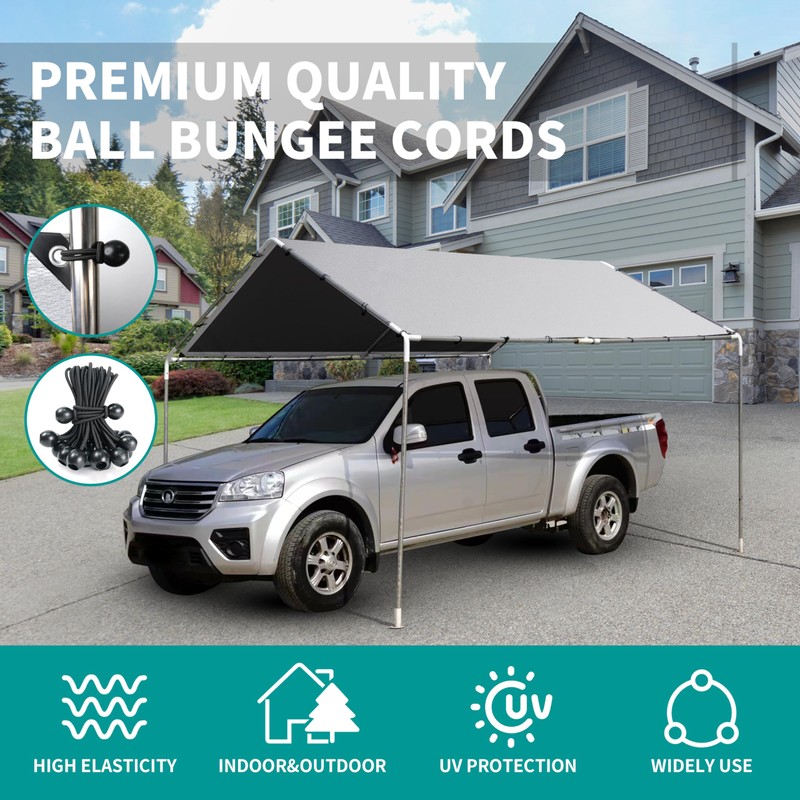 Ball Bungee Cord Heavy-Duty Versatile Indoor or Outdoor Use, Tarp