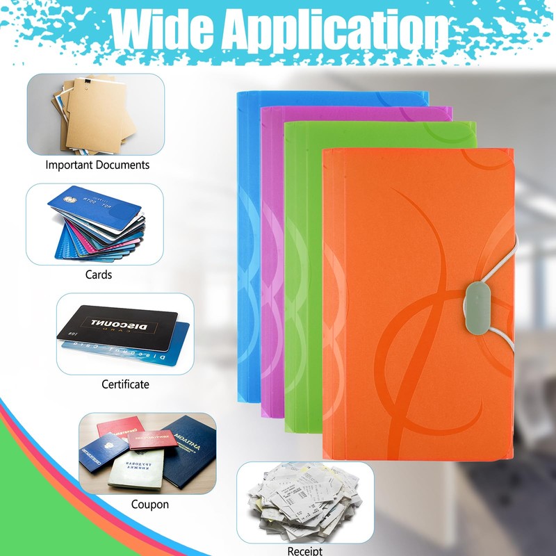Pack of 4 Expanding Folders, A6 Index Card Box, A6