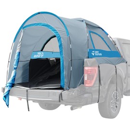 JOYTUTUS Truck Tent with Rainfly 5.5Ft-6Ft, Straight Spacious Truck Bed Tent with Sky View Mesh, Waterproof PU2000mm Double Layer for 2 Person, Gray Blue