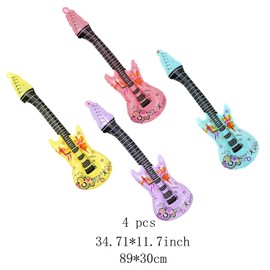 Bibihoho Guitar Party Supplies Set, Birthday Party Decorations with Banner, Gift Bags, Tablecloth, Plates,Napkins and Balloons