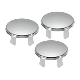 PATIKIL Sink Overflow Ring, 3Pcs Sink Trim Cover Basin Trim Insert in Hole Round Caps for Kitchen Bathroom, Silver