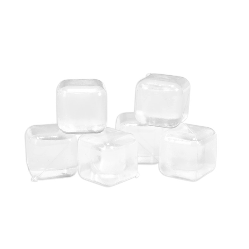 Kikkerland - Reusable Ice Cubes, 30 Pack, Clear Plastic Ice